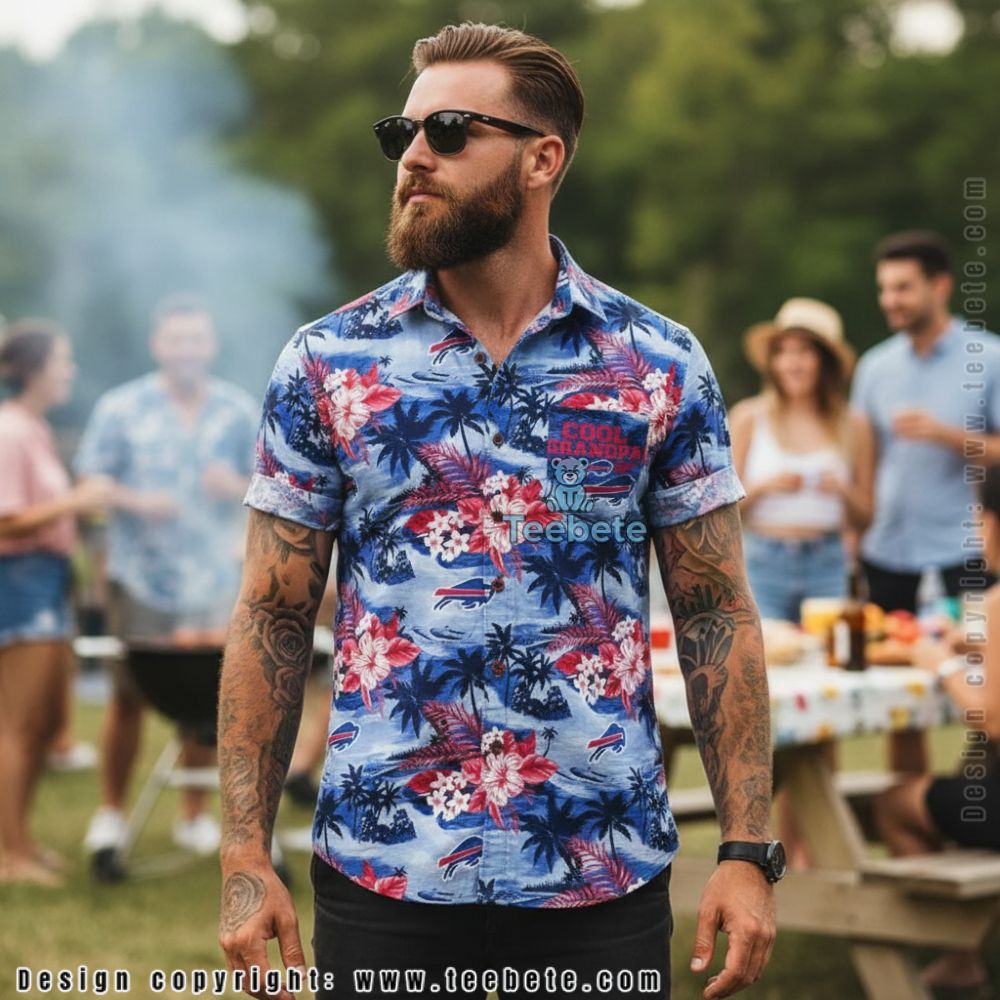 Buffalo Bills Cool Grandpa Like A Grandpa But Cooler Hawaiian Shirt