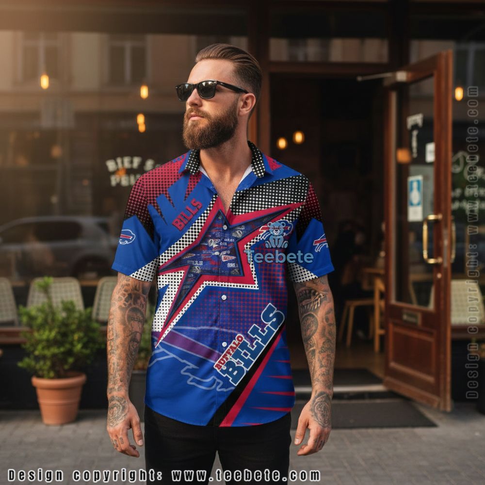 Buffalo Bills Hibiscus Flower Watercolor Summer Vacation Beach Shirt