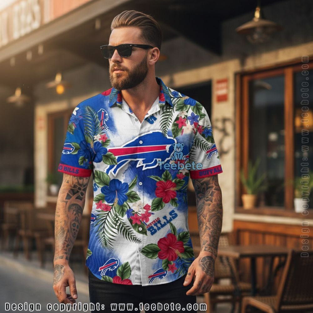 Buffalo Bills Banana Leaves Blue Hawaiian Shirt