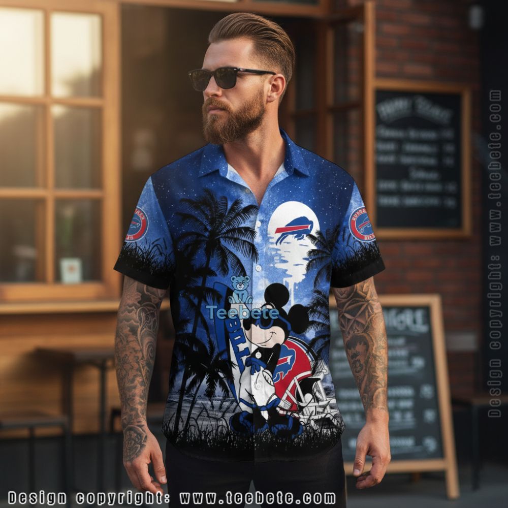 Buffalo Bills Logo Chevron Flower Hawaiian Shirt