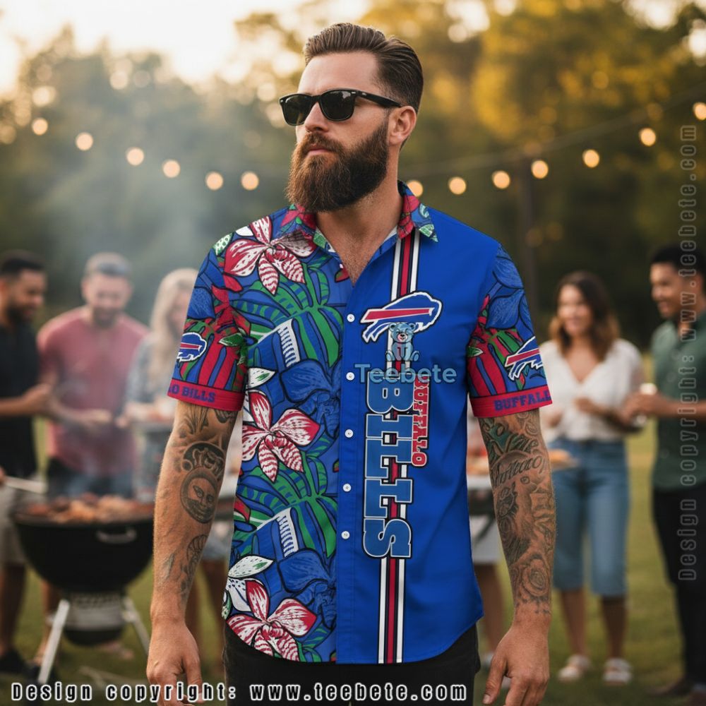 Buffalo Bills Monstera Leaf Floral Hawaiian Shirt