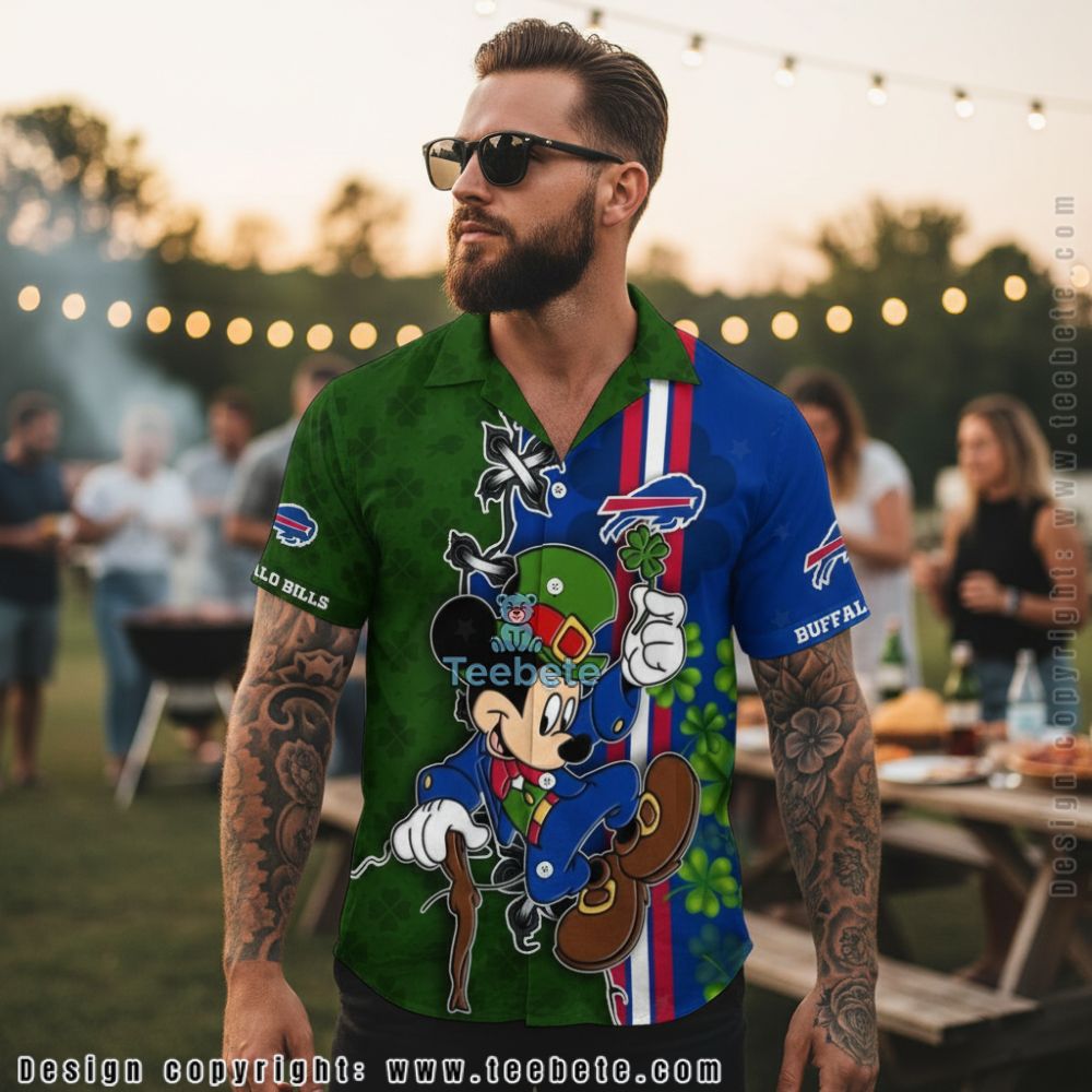 Buffalo Bills St Patricks Day Mickey Mouse Hawaiian Shirt