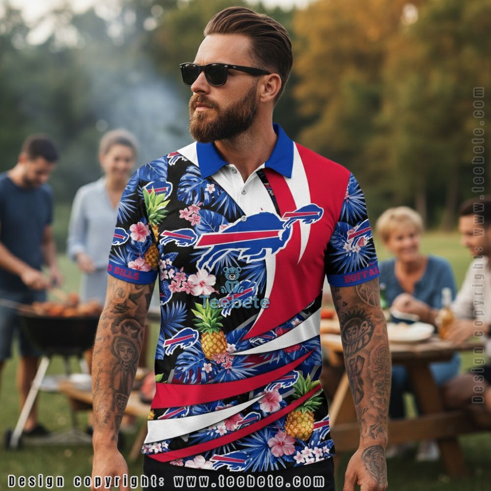 Buffalo Bills Summer Beach Party Floral Button Up Shirt