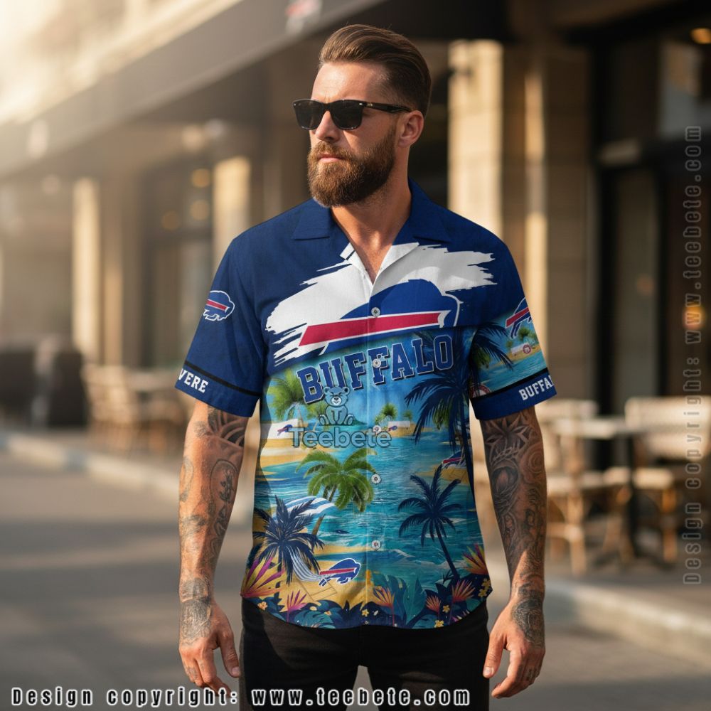 Custom Name Buffalo Bills Beach Island Vacation Hawaiian Shirt