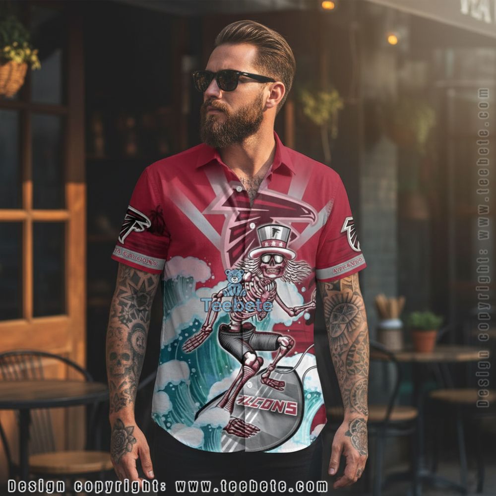 Customized Best Falcons Grandpa Ever Hibiscus Floral Hawaiian Shirt