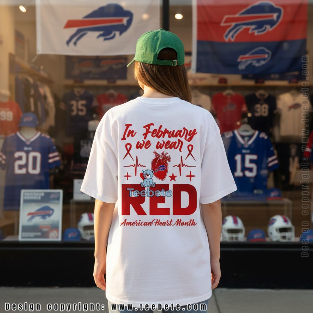 In February We Wear Red American Heart Month Buffalo Shirt