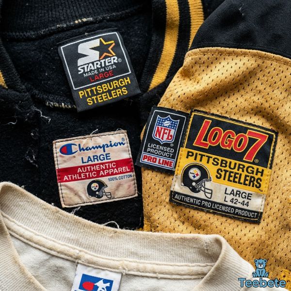 Authentic Vintage Steelers Tag Detail Real Fabric