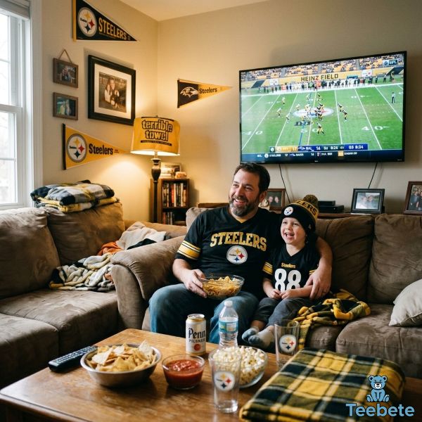 Family Watching Pittsburgh Football Game Together Family Watching Pittsburgh Football Game Together