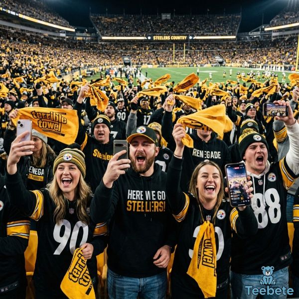 Modern Football Fans Recording Stadium Chant On Smartphone