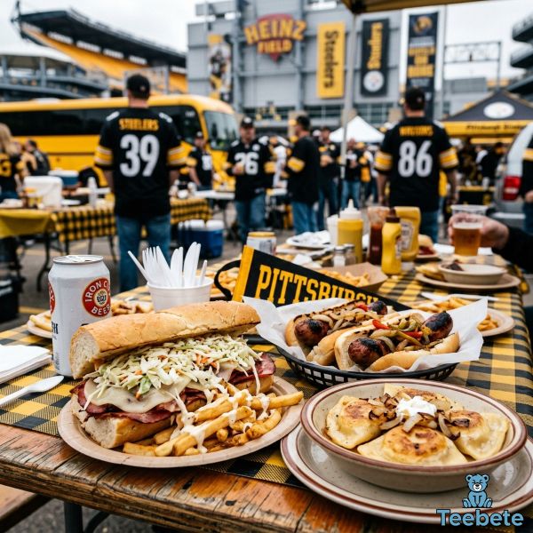 Pittsburgh Game Day Food Sandwich Sausage Pierogies