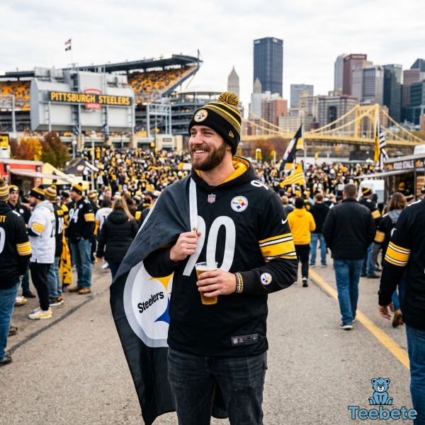 Pittsburgh Steelers Fan Wearing Black And Gold Outfit Real Life