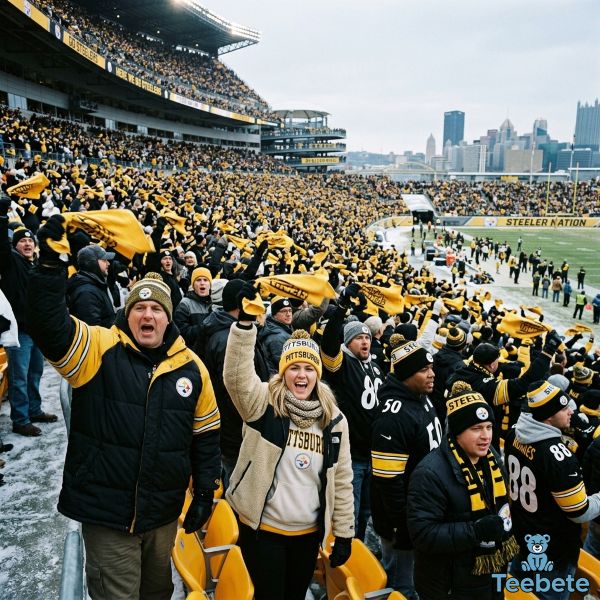 Pittsburgh Steelers Fans Wearing Winter Game Outfits
