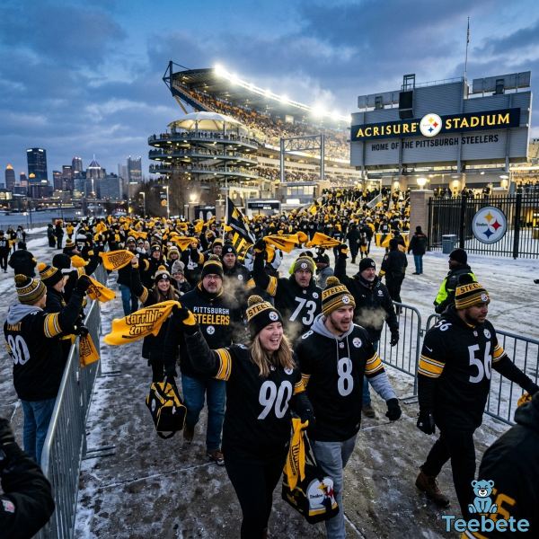 Pittsburgh Steelers Fans Wearing Winter Jackets At Stadium
