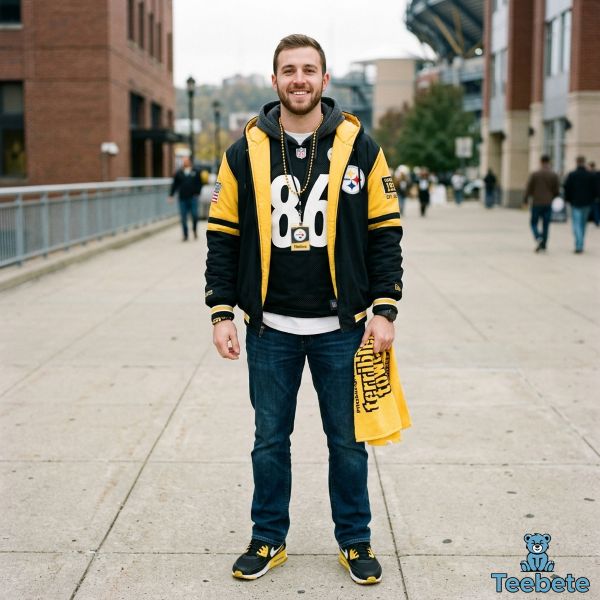 Pittsburgh Steelers Game Day Outfit Layering Example