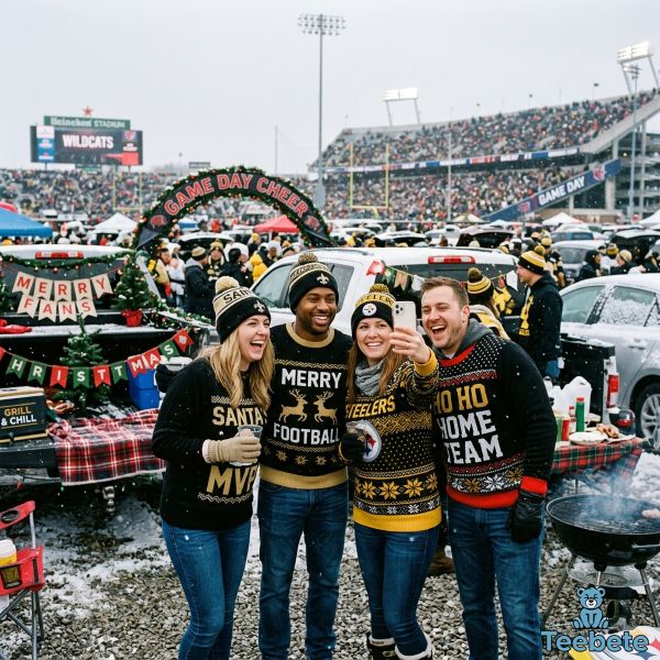Steelers Christmas Game Day Fan Sweater Outfit