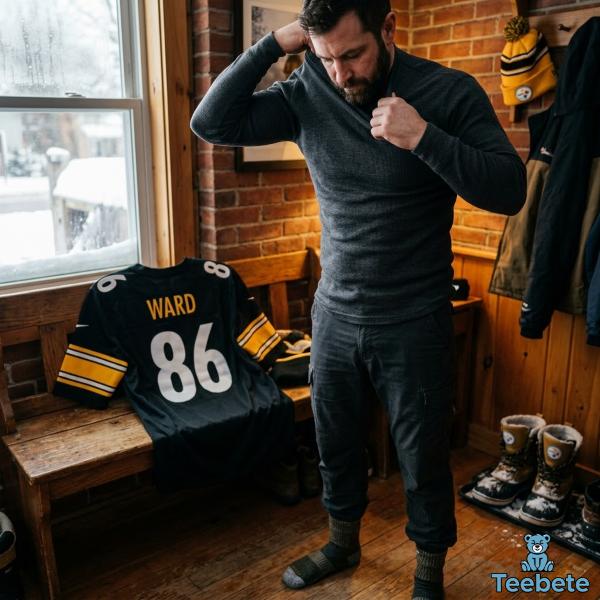 Steelers Fan Wearing Thermal Base Layer