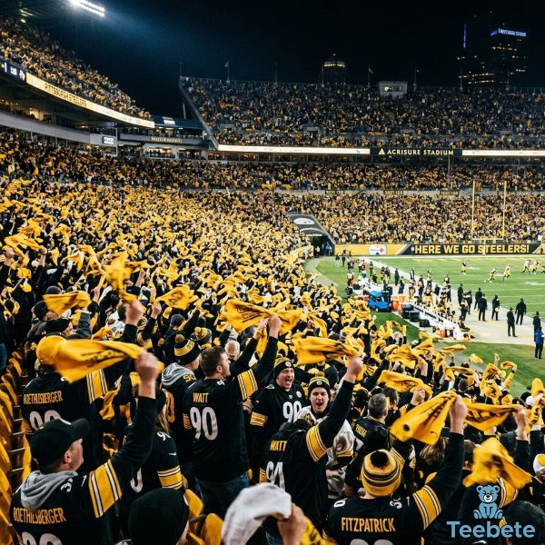 Steelers Fans Waving Terrible Towels In Stadium