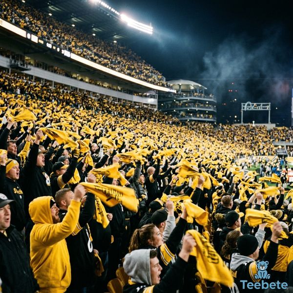 Steelers Fans Waving Towels Stadium Crowd Energy