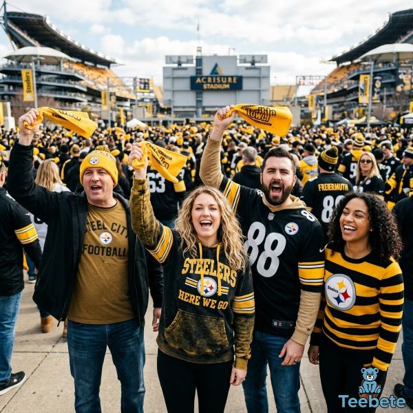 Steelers Fans Wearing Black And Gold Apparel