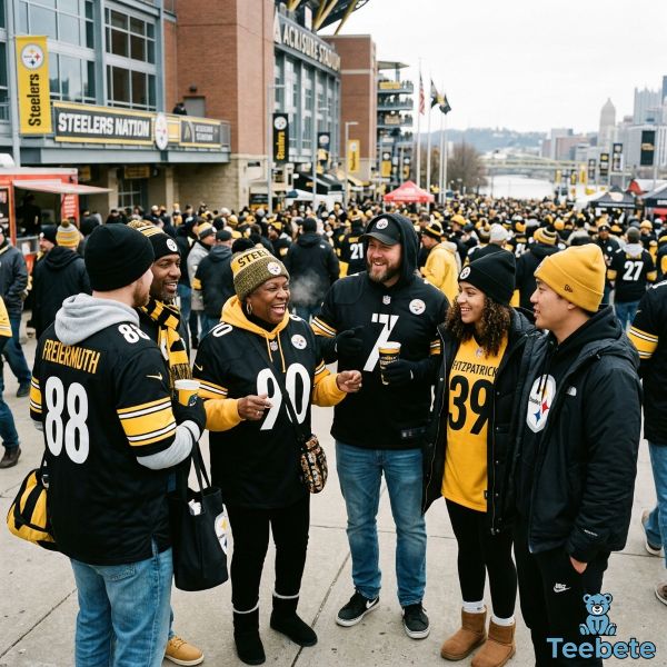 Steelers Fans Wearing Black And Gold Game Day Outfits