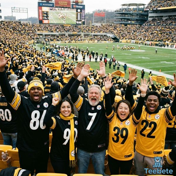 Steelers Fans Wearing Black And Gold In Stadium Crowd