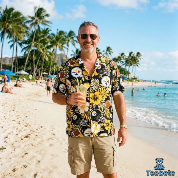 Steelers Hawaiian Shirt Beach Outfit Summer Style
