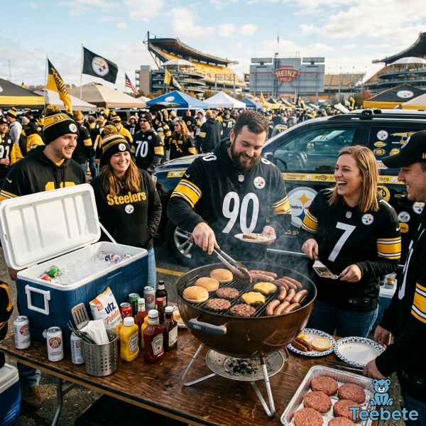 Steelers Tailgating Cooking Grill And Cooler Setup Steelers Tailgating Cooking Grill And Cooler Setup