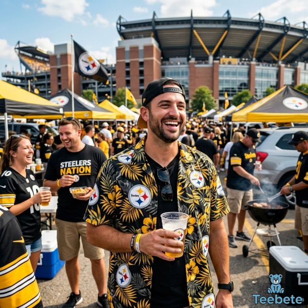 Steelers Tropical Fan Shirt Tailgate Outfit