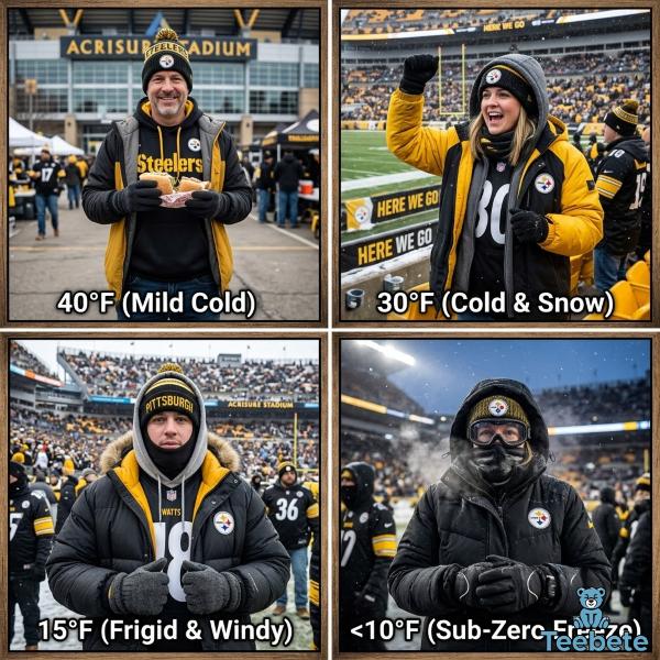 Steelers Winter Outfit For Different Temperatures