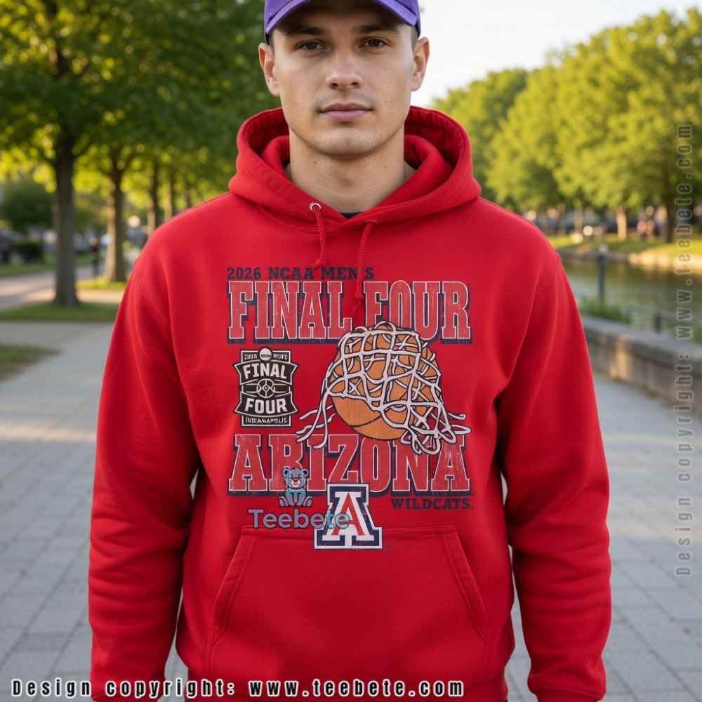 Arizona Wildcats 2026 Final Four Basketball Net Cutting Hoodie Arizona Wildcats 2026 Final Four Basketball Net Cutting Hoodie