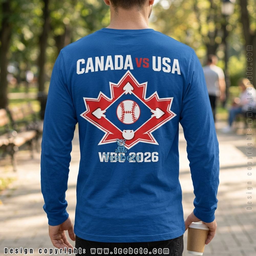 Canada vs USA WBC Long Sleeve Fan Pride Maple Leaf Canada vs USA WBC Long Sleeve Fan Pride Maple Leaf