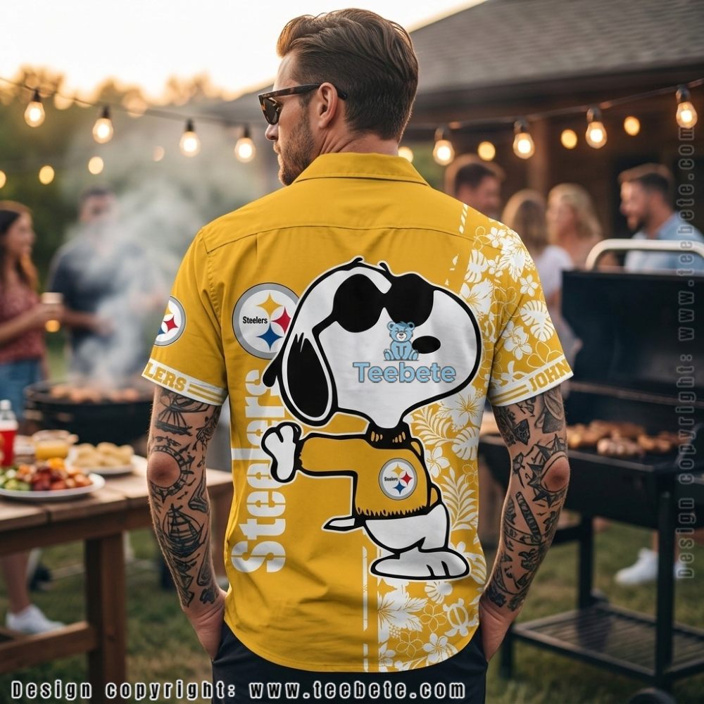 Custom Name Pittsburgh Steelers Joe Cool Snoopy Aloha Shirt Version 2 Custom Name Pittsburgh Steelers Joe Cool Snoopy Aloha Shirt Version 2