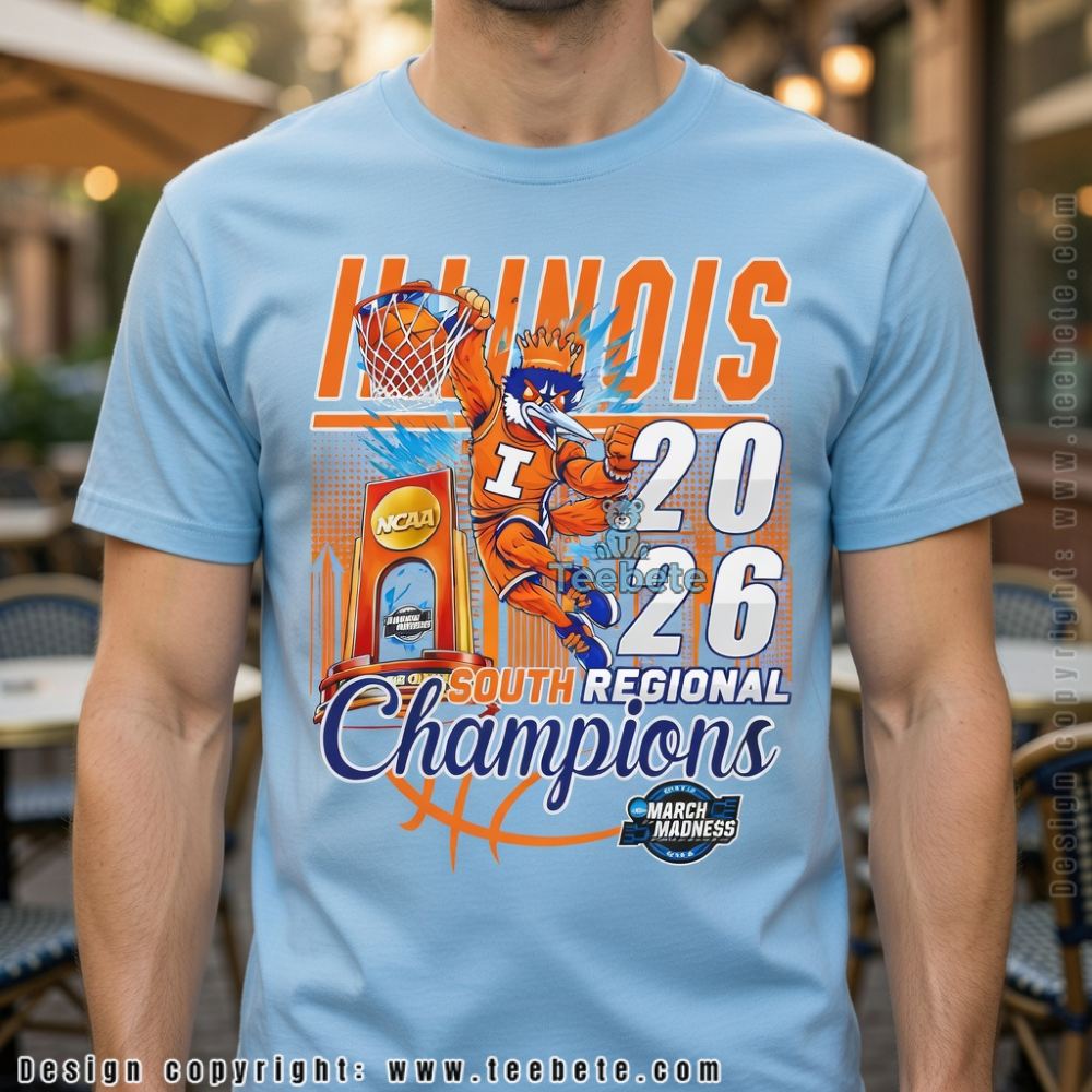 Illinois Fighting Illini South Regional Champions 2026 March Madness T-Shirt