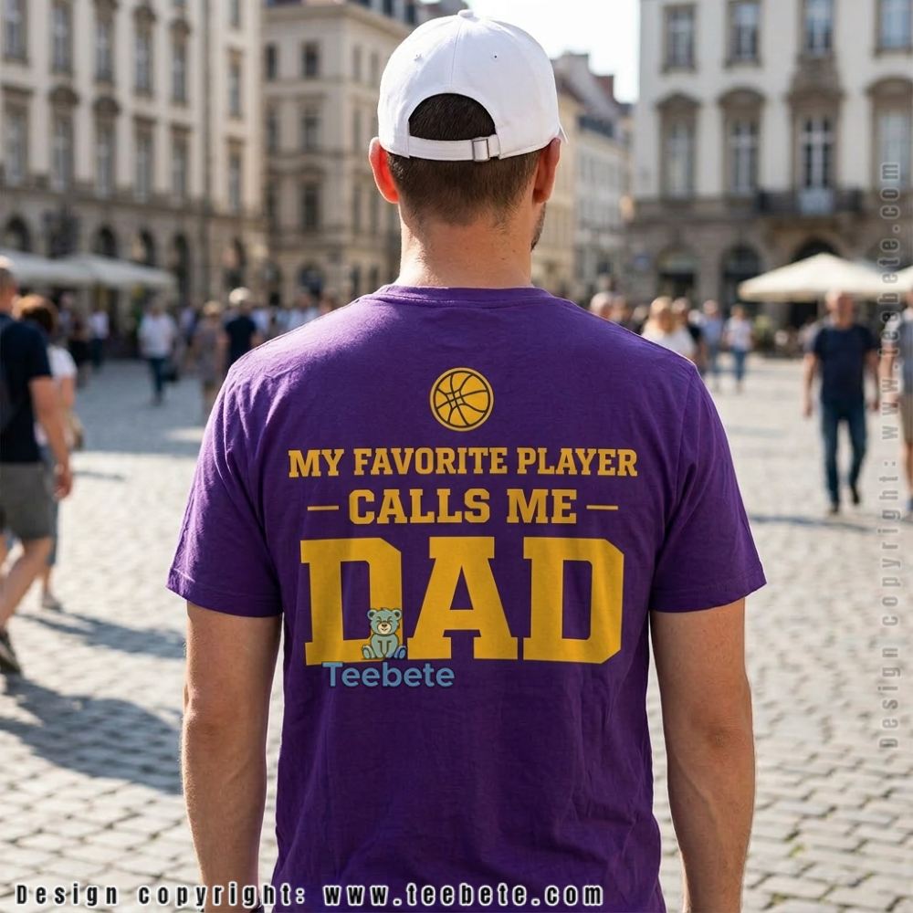 LA Basketball Fan Gift For Boyfriend Son Purple Gold Shirt