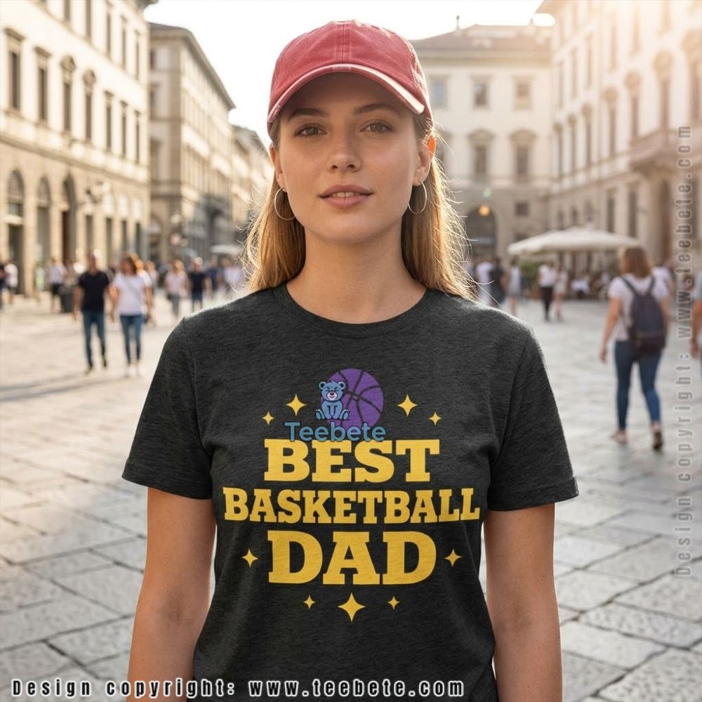 LA Basketball Fan Gift For Dad Birthday Purple Gold Shirt