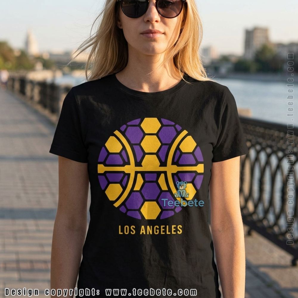 LA Basketball Purple Gold Graphic Fan Gift Shirt LA Basketball Purple Gold Graphic Fan Gift Shirt