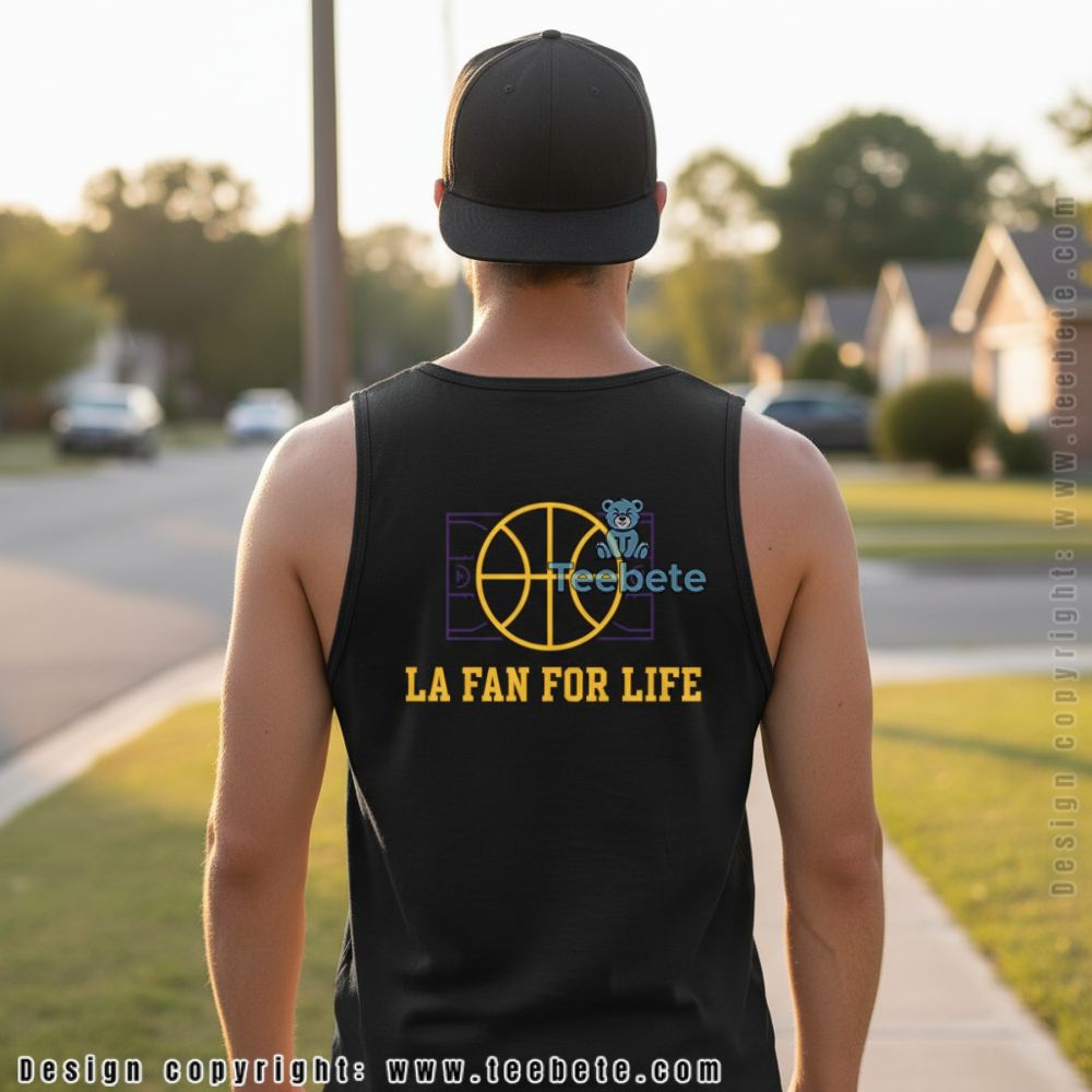 LA Basketball Purple Gold Graphic Fan Gift Tanktop LA Basketball Purple Gold Graphic Fan Gift Tanktop