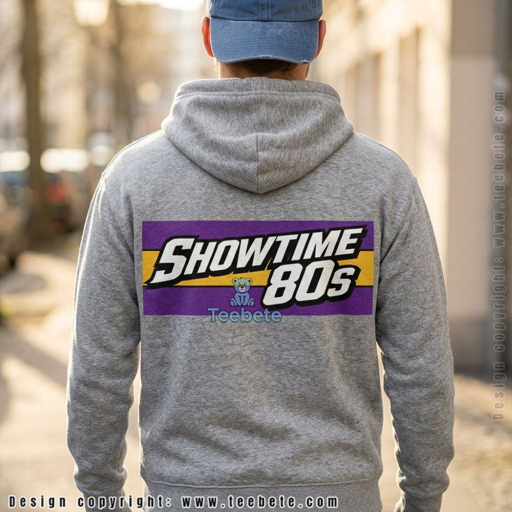 LA Basketball Showtime 80s Retro Purple Gold Fan Hoodie LA Basketball Showtime 80s Retro Purple Gold Fan Hoodie