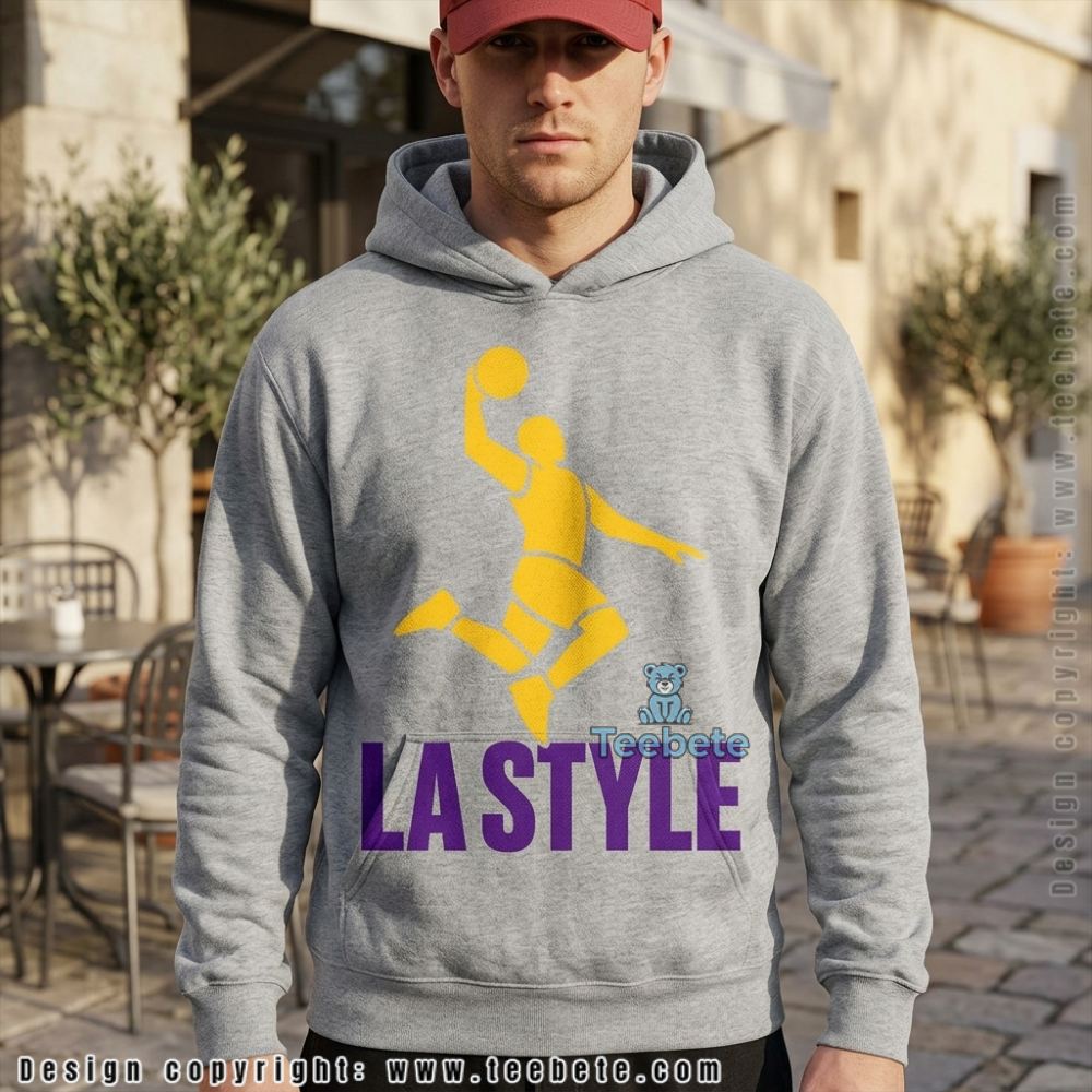 LA Basketball Slam Dunk Purple Gold Streetwear Hoodie LA Basketball Slam Dunk Purple Gold Streetwear Hoodie
