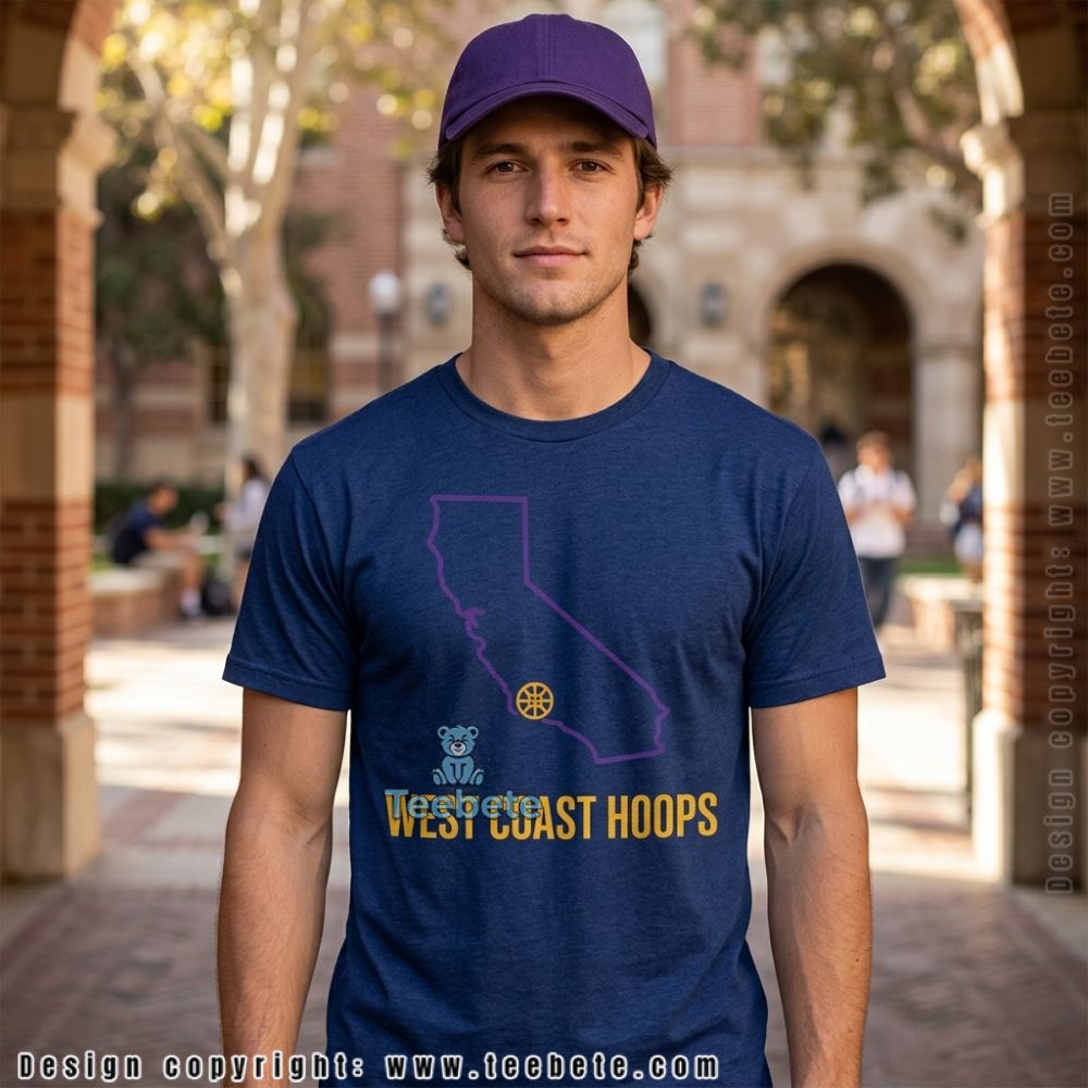 LA Basketball West Coast California Pride Purple Gold Shirt