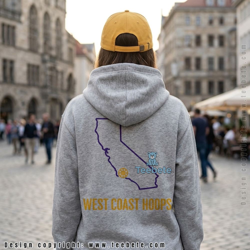LA Basketball West Coast California Pride Purple Gold Hoodie LA Basketball West Coast California Pride Purple Gold Hoodie