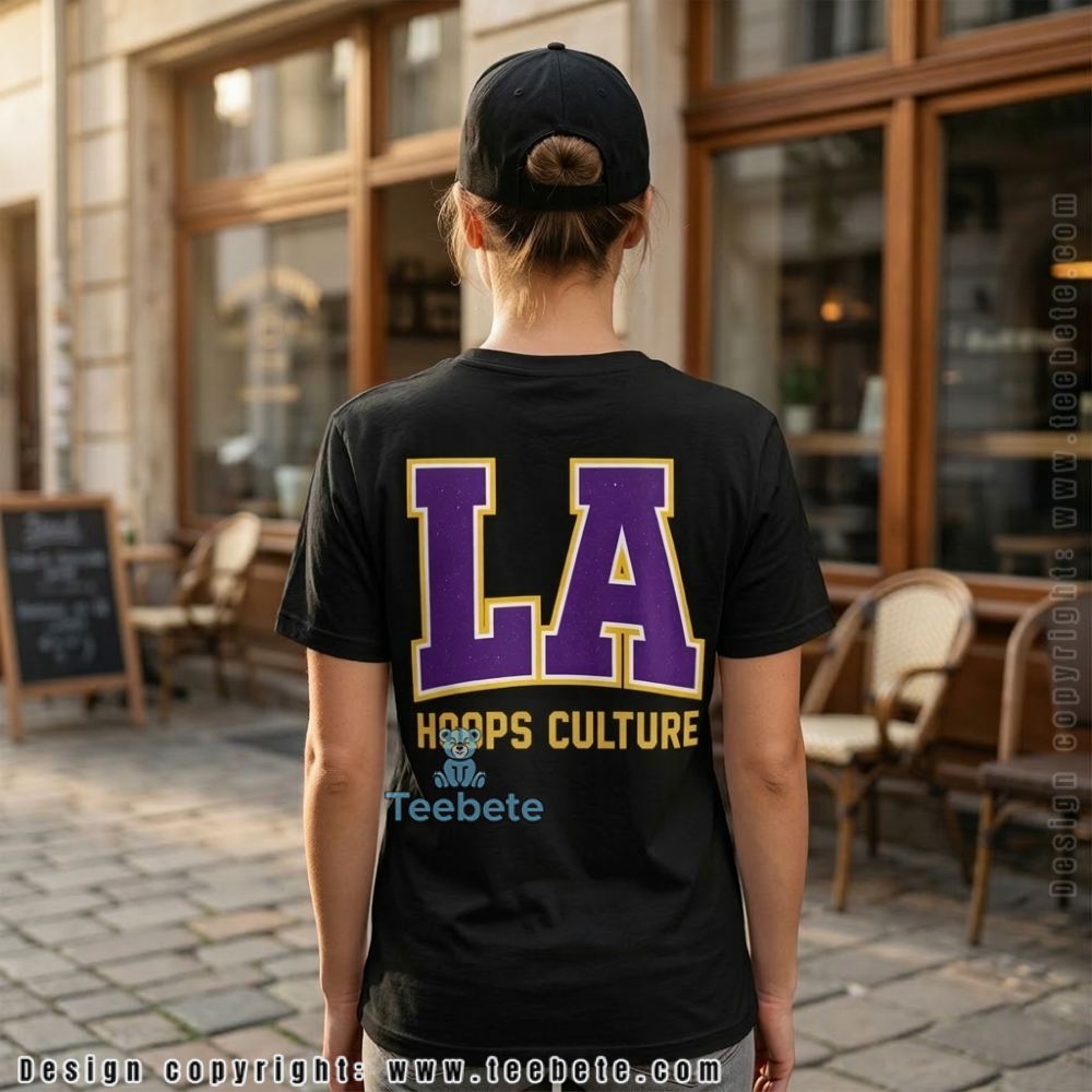 LA Hoops Purple Gold Street Art Graffiti Basketball Shirt LA Hoops Purple Gold Street Art Graffiti Basketball Shirt