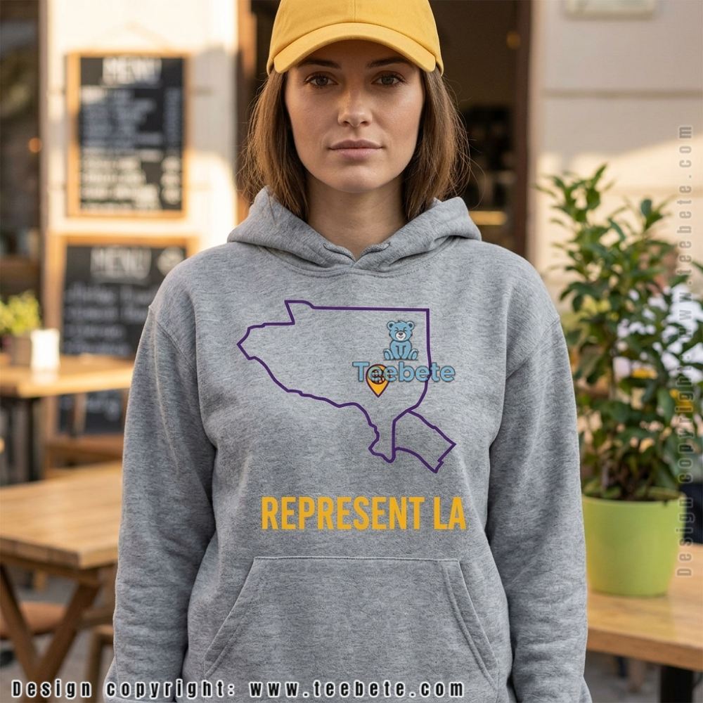 Los Angeles Map Basketball City Pride Fan Hoodie Los Angeles Map Basketball City Pride Fan Hoodie