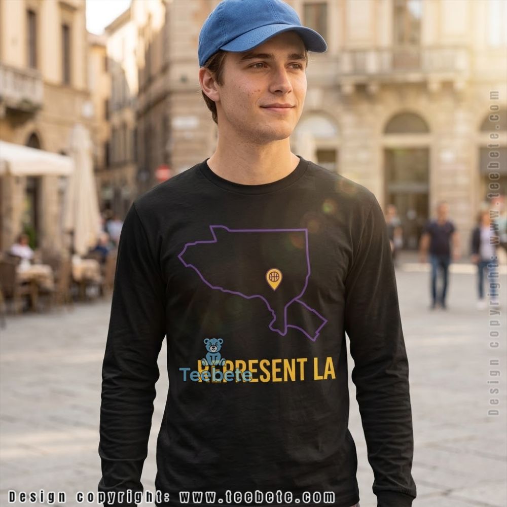 Los Angeles Map Basketball City Pride Fan Long Sleeve Los Angeles Map Basketball City Pride Fan Long Sleeve