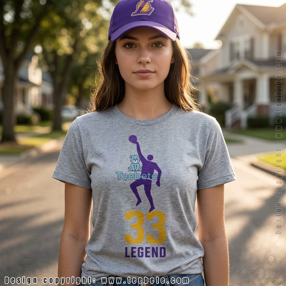 Number 33 Kareem Skyhook LA Basketball Tribute Shirt