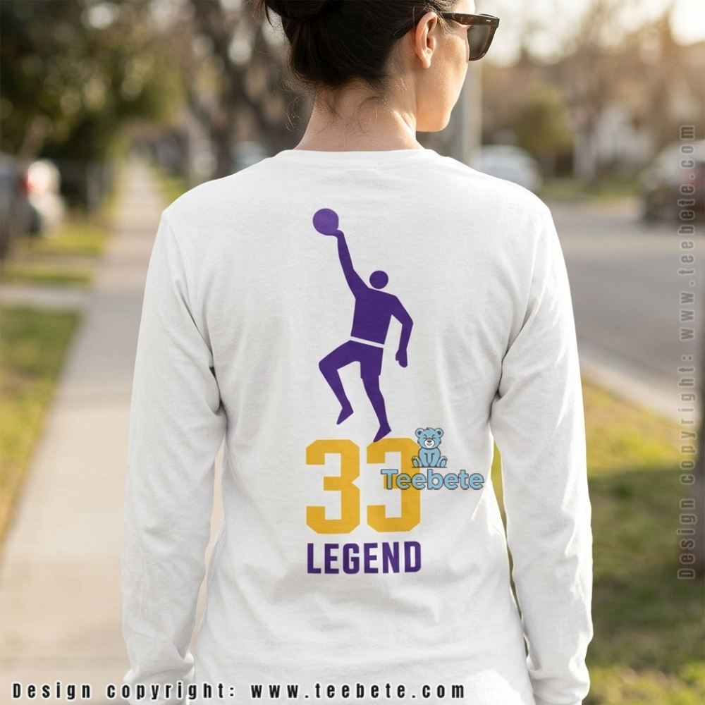 Number 33 Kareem Skyhook LA Basketball Tribute Long Sleeve Number 33 Kareem Skyhook LA Basketball Tribute Long Sleeve
