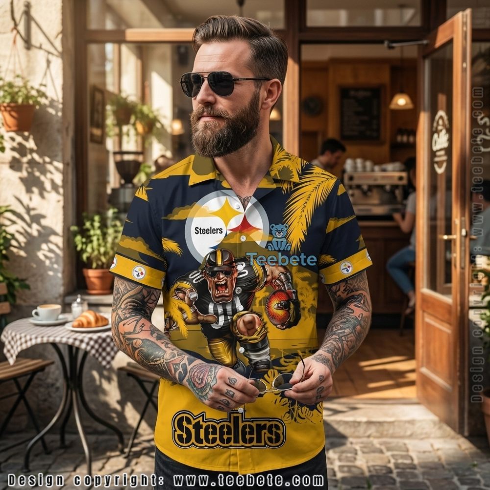 Personalized Pittsburgh Steelers Skull Fire Hawaiian Shirt Gift For Fans