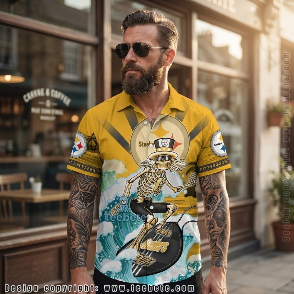 Personalized Pittsburgh Steelers Yellow Hibiscus Flower Hawaiian Shirt Personalized Pittsburgh Steelers Yellow Hibiscus Flower Hawaiian Shirt