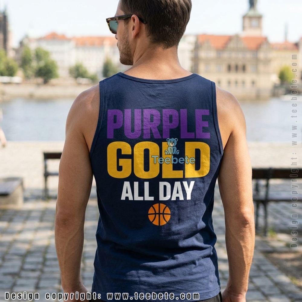 Purple Gold All Day LA Basketball Lifestyle Fan Tanktop Purple Gold All Day LA Basketball Lifestyle Fan Tanktop