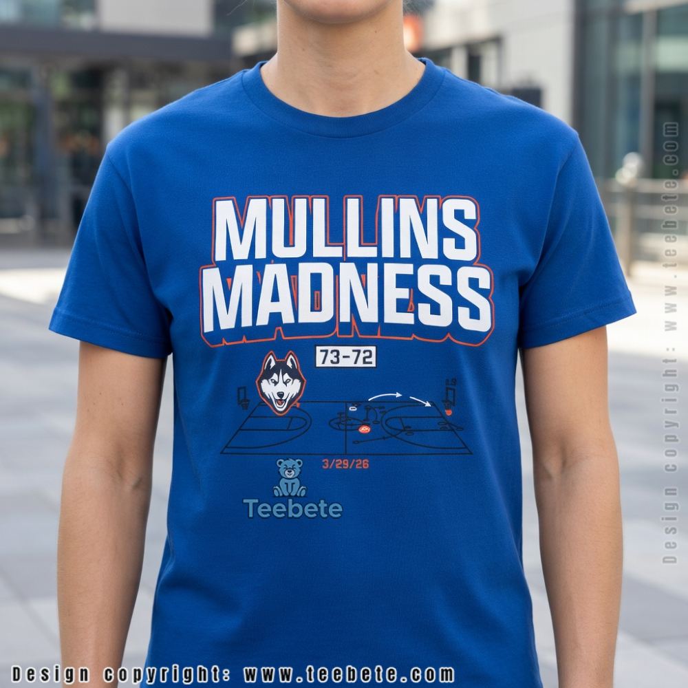 UConn 73-72 Duke Mullins Madness Shot Diagram 2026 T-Shirt